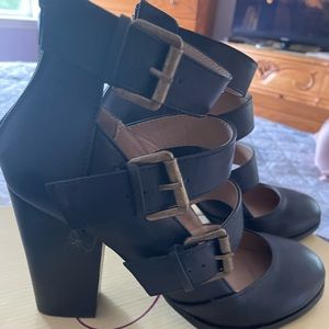 Brand new thick strap block heel shoes